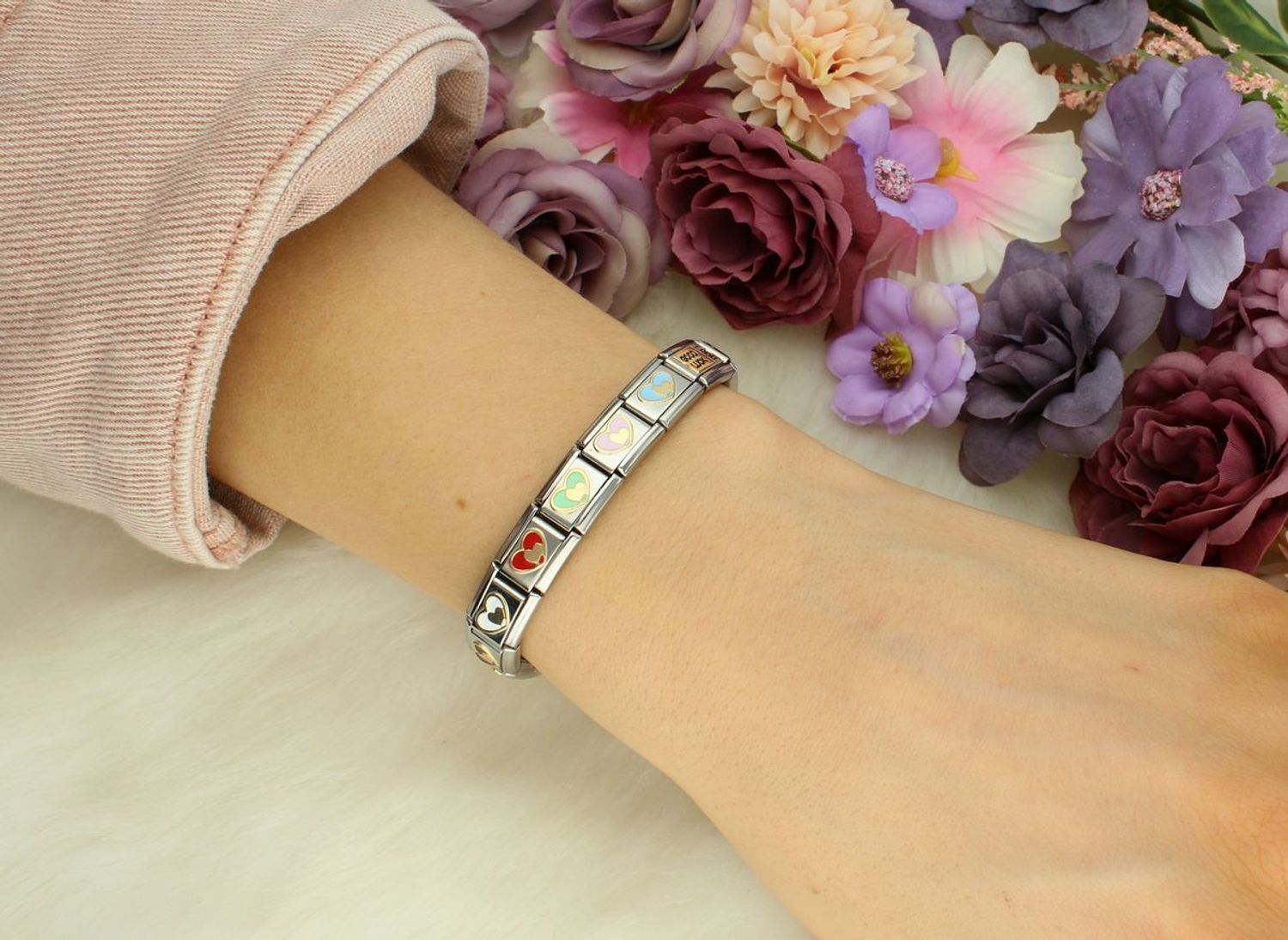 Charms Nomination Link 18K zawieszka złoto  Miętowe serce ze złotym sercem  030283 29.jpg